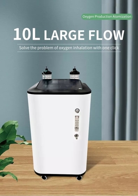 Seyahat için %96 10 Litre Çift Akışlı Taşınabilir Poc Oksijen Konsantratörü 5lpm 10 Lpm