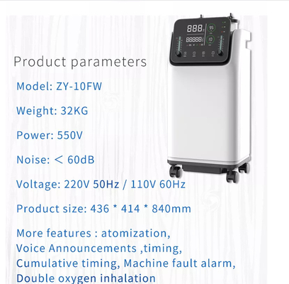 Tam Akıllı taşınabilir Nebulizatör Oksijen Makinesi jeneratörü 10 Litre