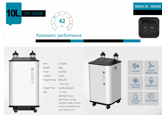 SGS %96 Saflıkta Yüksek Akışlı Oksijen Makinesi 10 Litre O2 Oksijen Makinesi